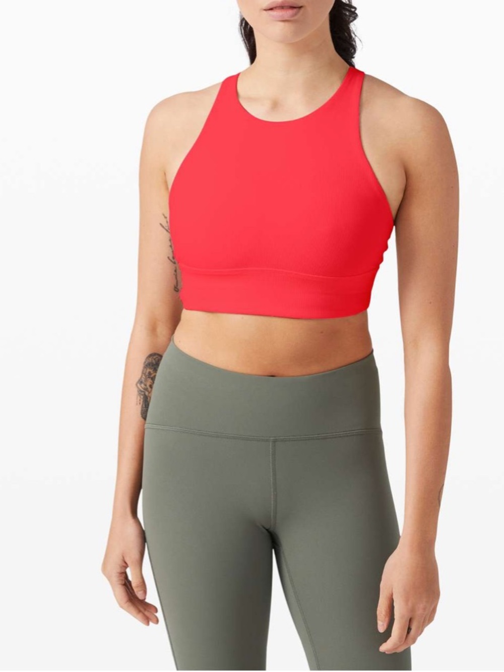 NWT Lululemon Energy Bra High Neck Long Line Carnation Red Size 4